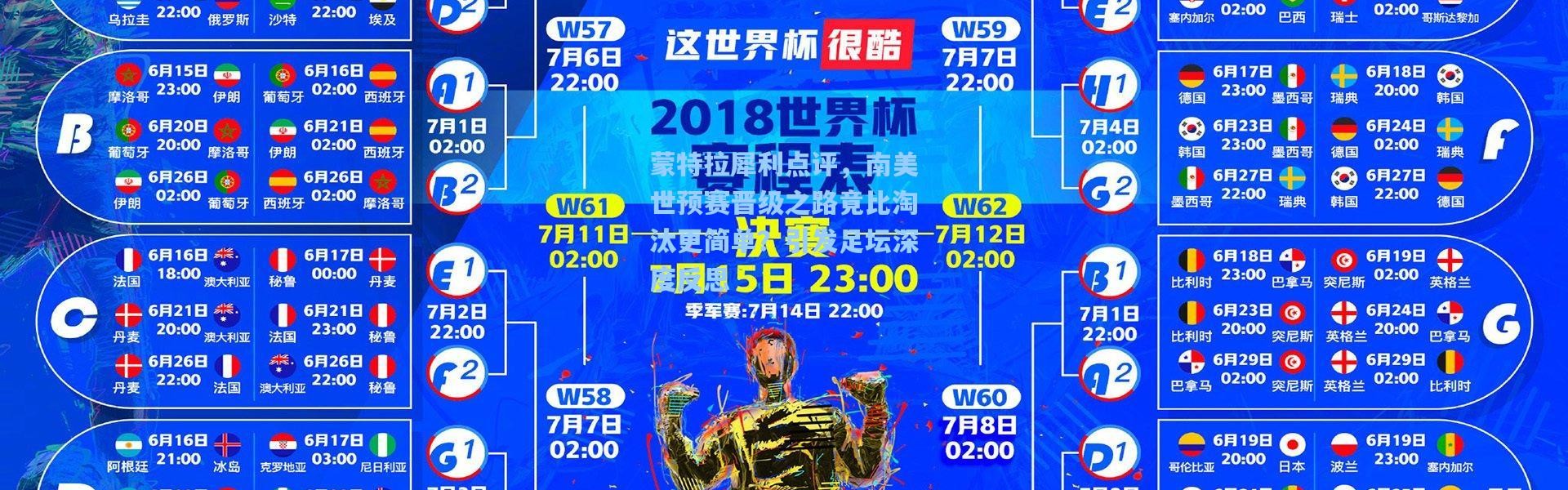 蒙特拉犀利点评，南美世预赛晋级之路竟比淘汰更简单？引发足坛深度反思